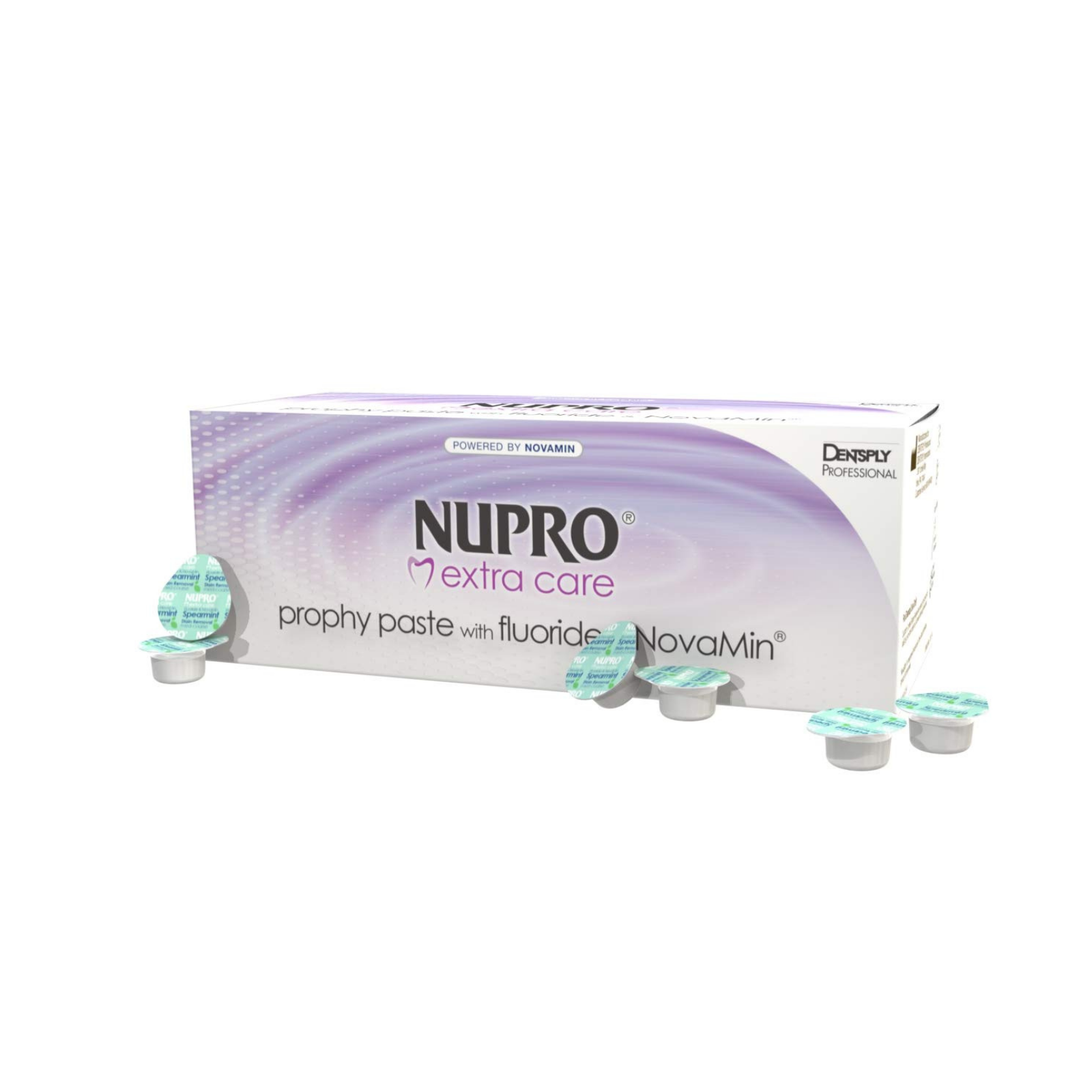 Nupro Extra Care Prophy Paste, Fluoride Cup, Stain Removal, Medium Coarse, Spearmint, 175/Box product image