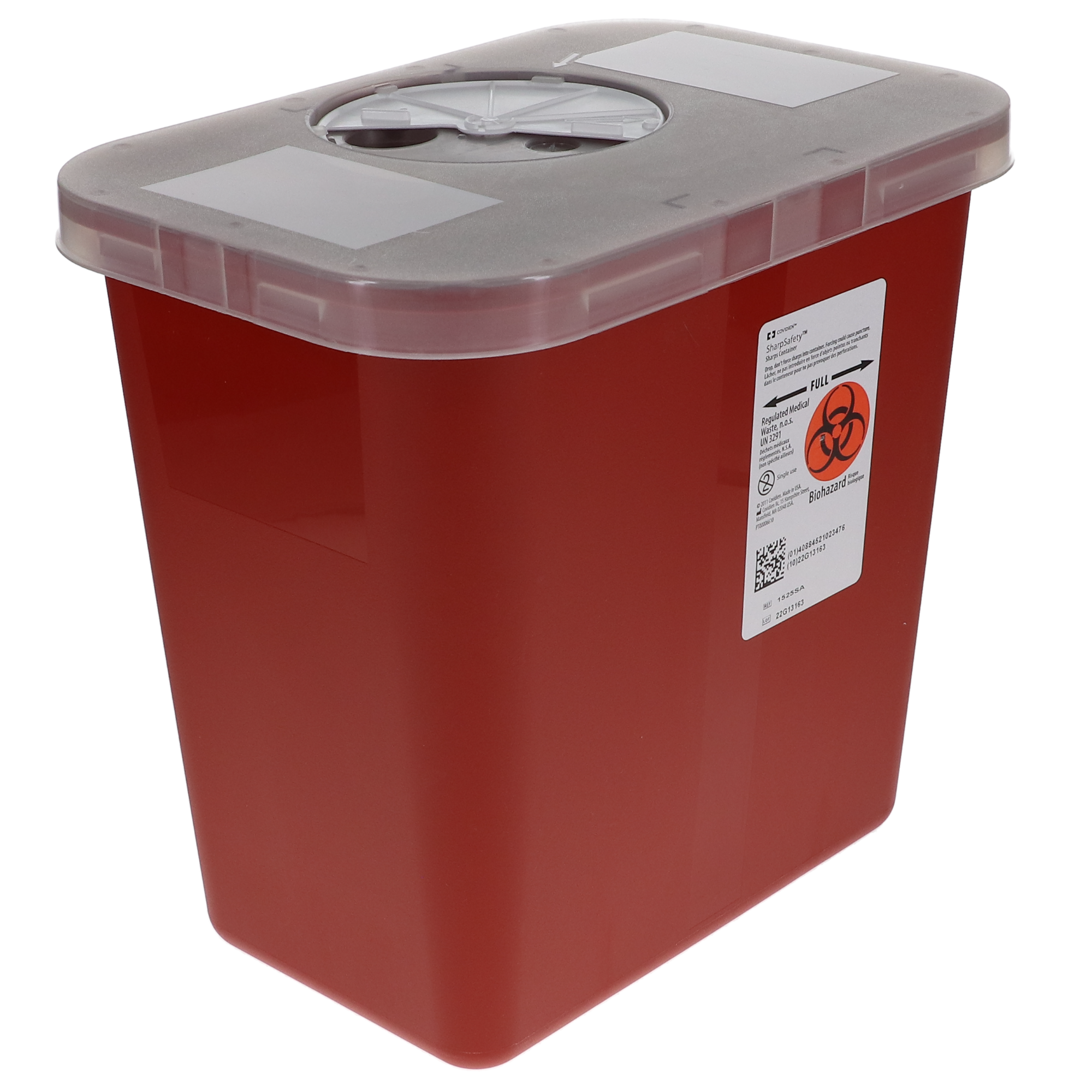 Phlebotomy Sharps Container, 8 Qt, Red, 1/Pk, 1525SA product image