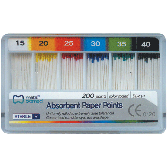 Absorbent Paper Points, Sterile, Bulk Pack, Extra Coarse, 200/Pk product image