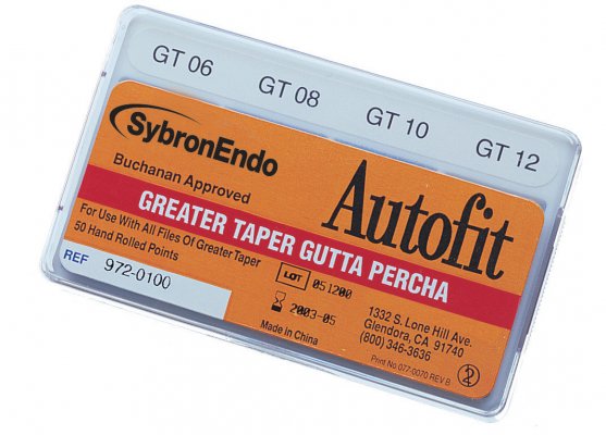 Autofit Feathered Tip Gutta Percha Points, Hand-Rolled, Non-Standard, Medium, 100/Pk, 952-0014 product image