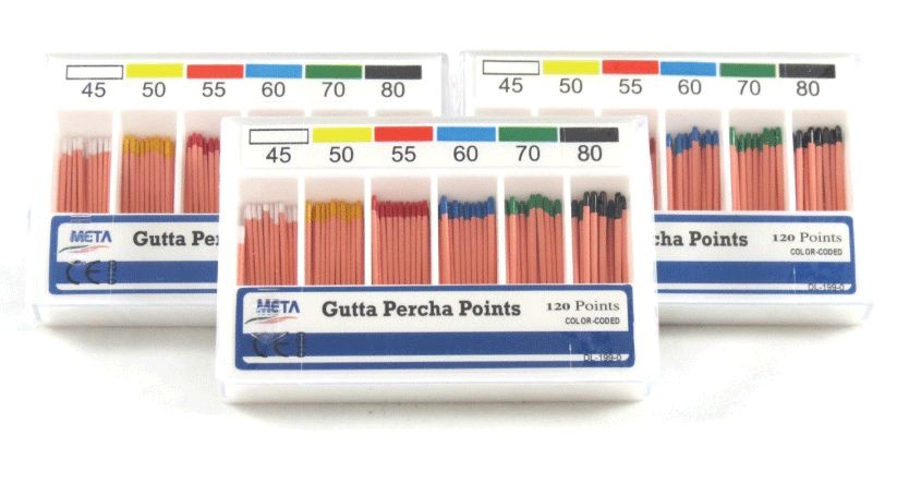 Standardized Gutta Percha Points, Vials, 0.02 Taper, # 20, Yellow, 120/Pk, 14383 product image