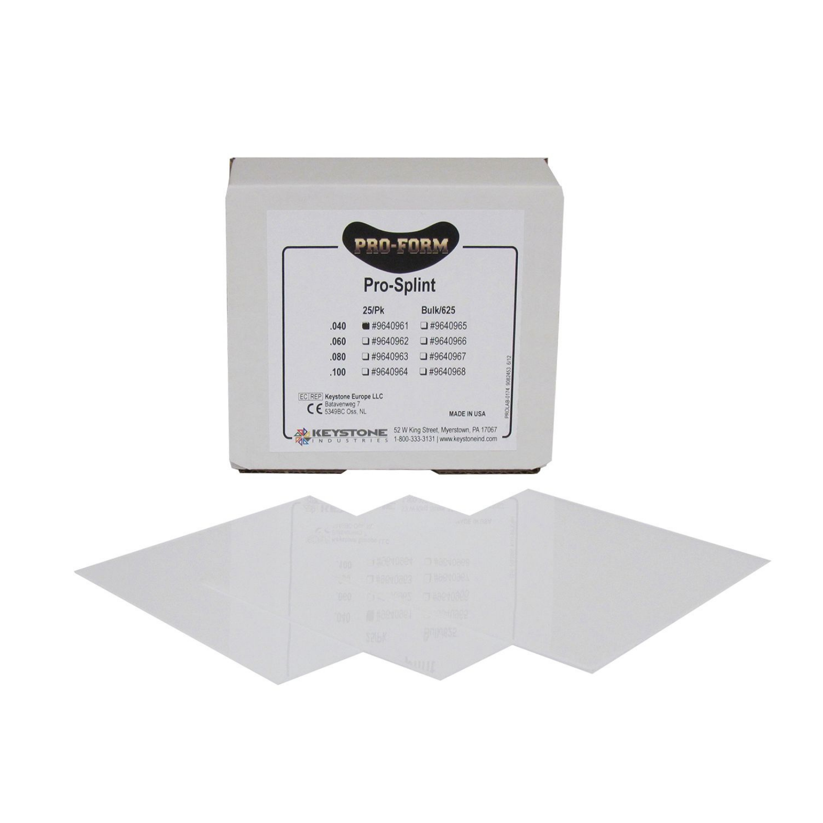 Proform Splint Material .040 25/Pk, 9640961 product image