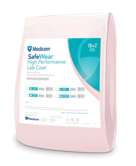 SafeWear Disposable High Performance Lab Coat, Medium, Pretty Pink, 12/Pk, 8108-B thumbnail 10
