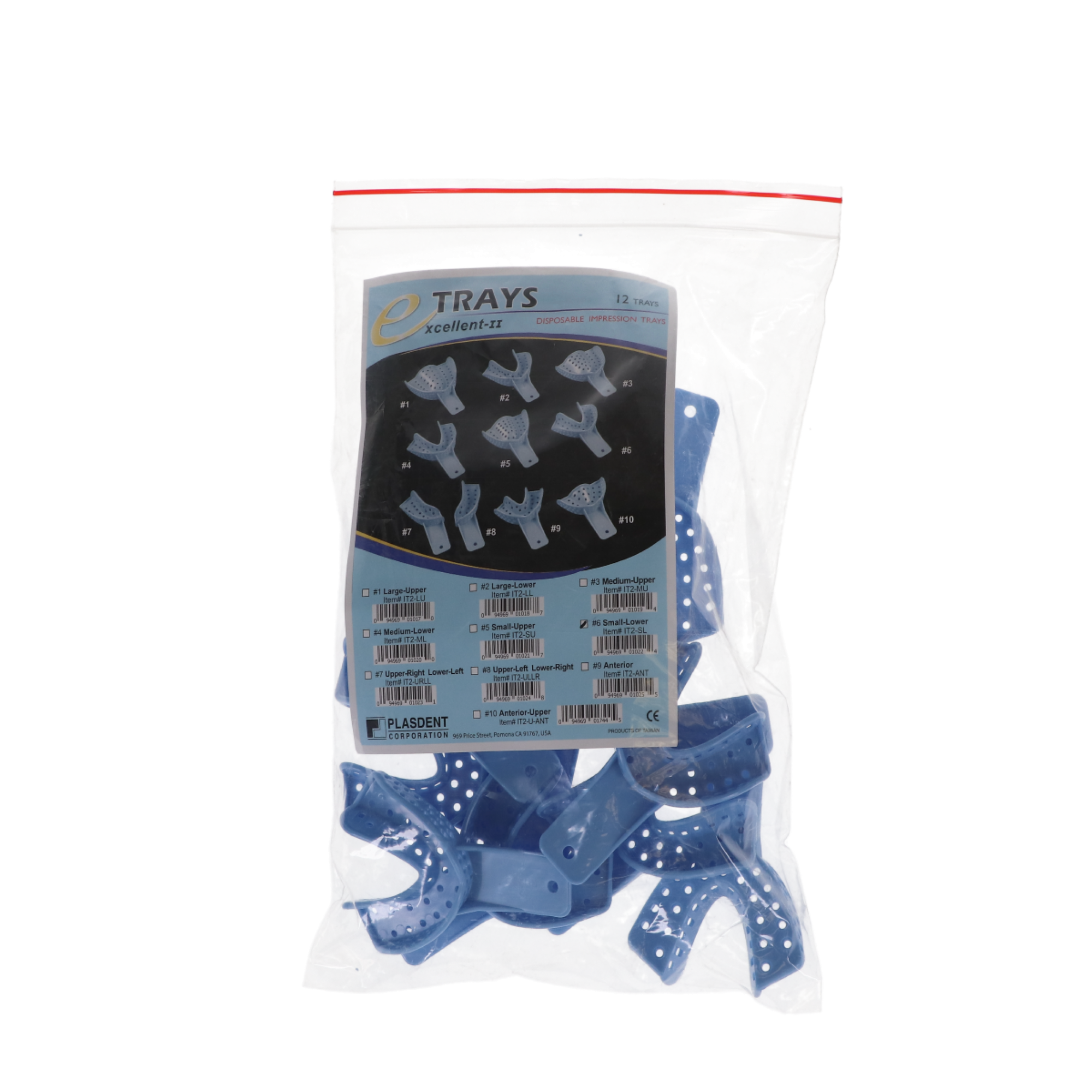 Excellent II Disposable Impression Trays, # 6, Small, Lower Arch, 12/Pk, IT2-SL product image