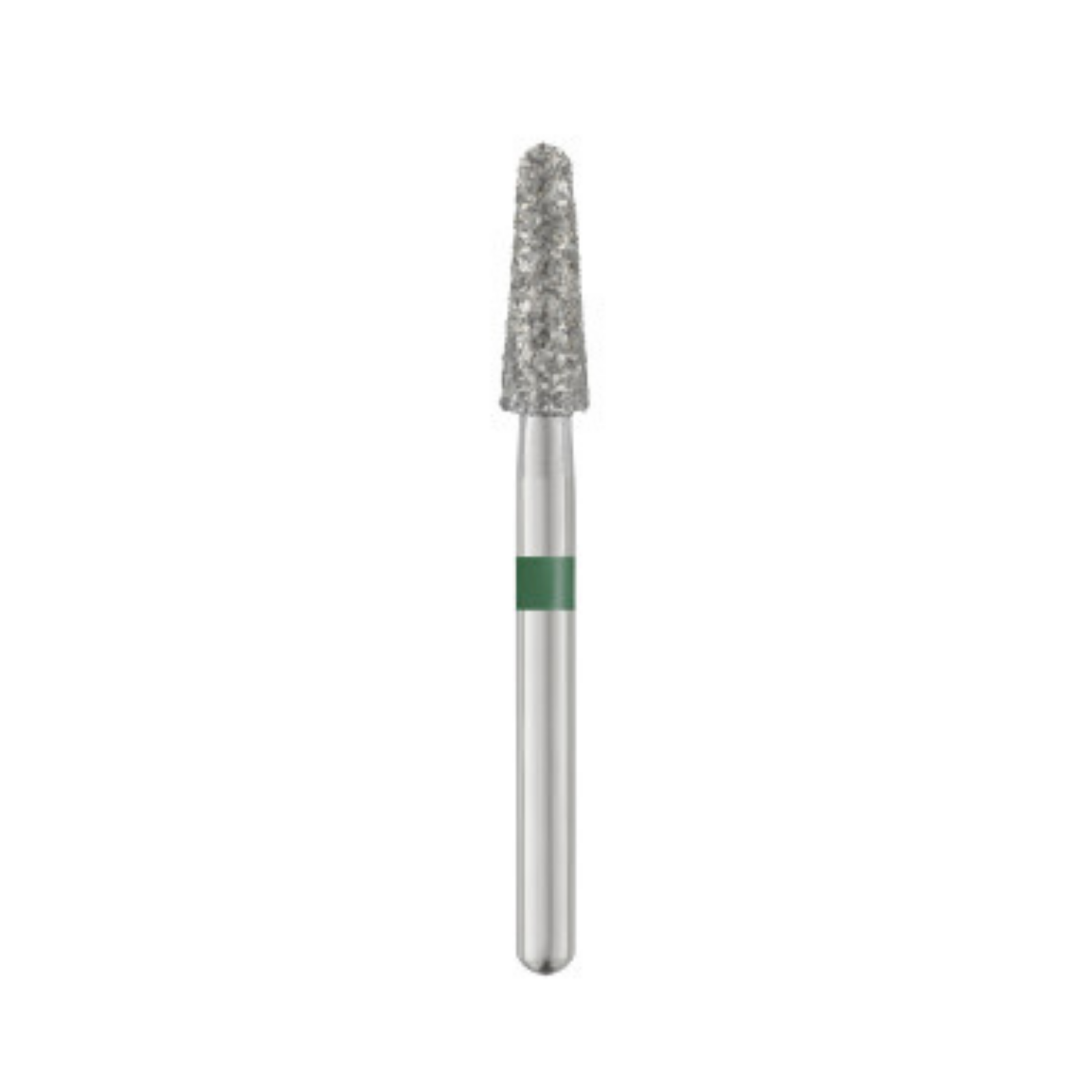 Piranha Diamond Single-Use Burs, FG, Round End Taper, # 855-025, 2.5 mm, Coarse, Green, 25/Pk, 855-025C product image