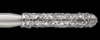 Piranha Diamond Single-Use Burs, FG, Round End Cylinder, # 881-016, 1.6 mm, Super Coarse, Black, 25/Pk, 881-016SC product image