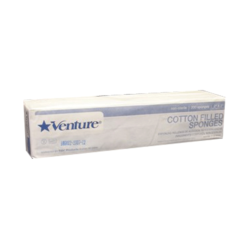 Venture Cotton-Filled Gauze Sponges, Non-Sterile, 8-Ply, 2" x 2", 5000/Pk, 919000 product image