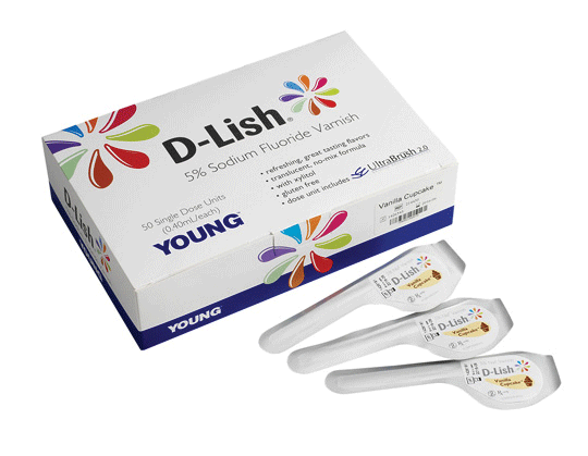 D-Lish 5% Sodium Fluoride Varnish, Vanilla Cupcake, 200/Box, 214420 product image