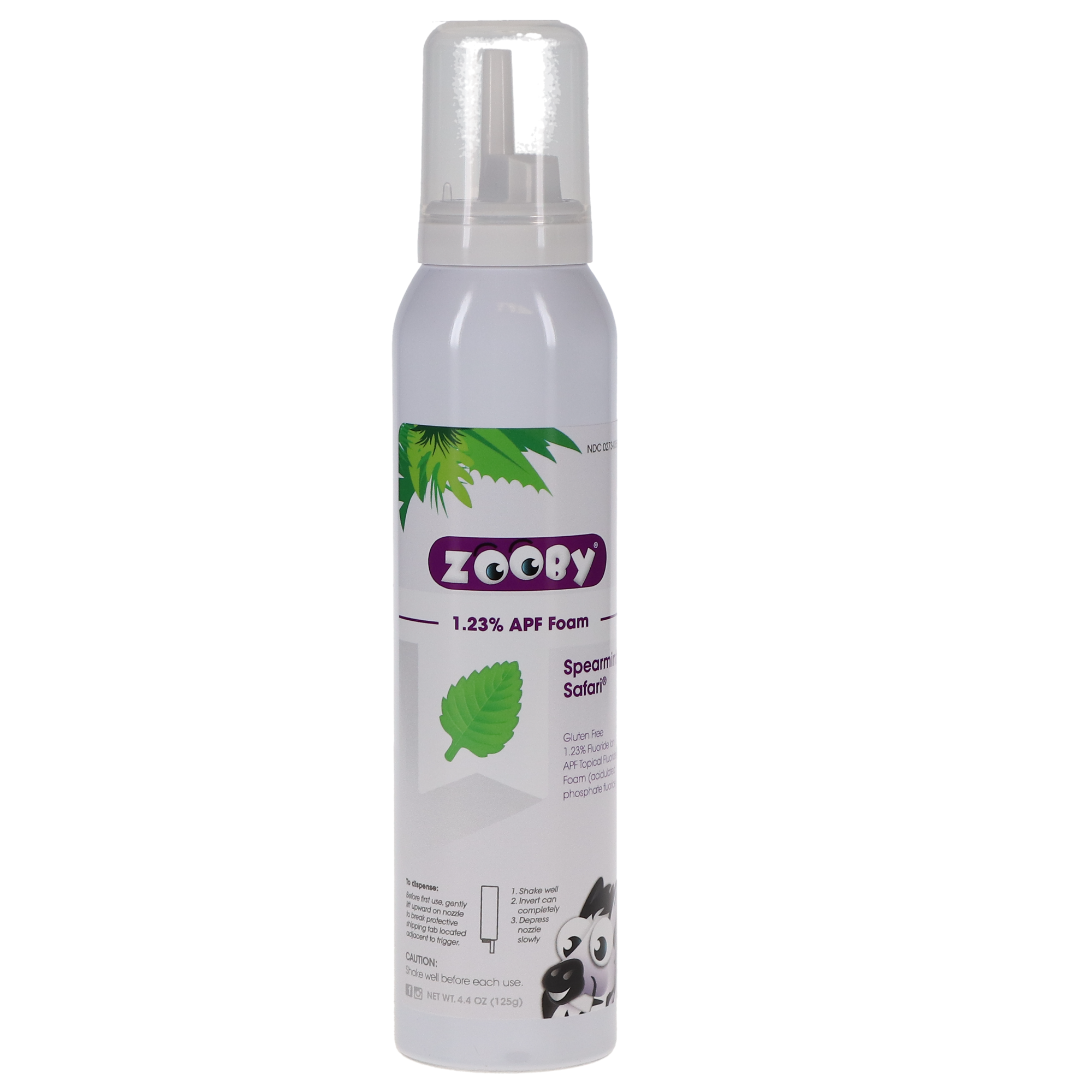 Zooby Fluoride Foam, 4.4 oz, Spearmint Safari, 1/Pk product image