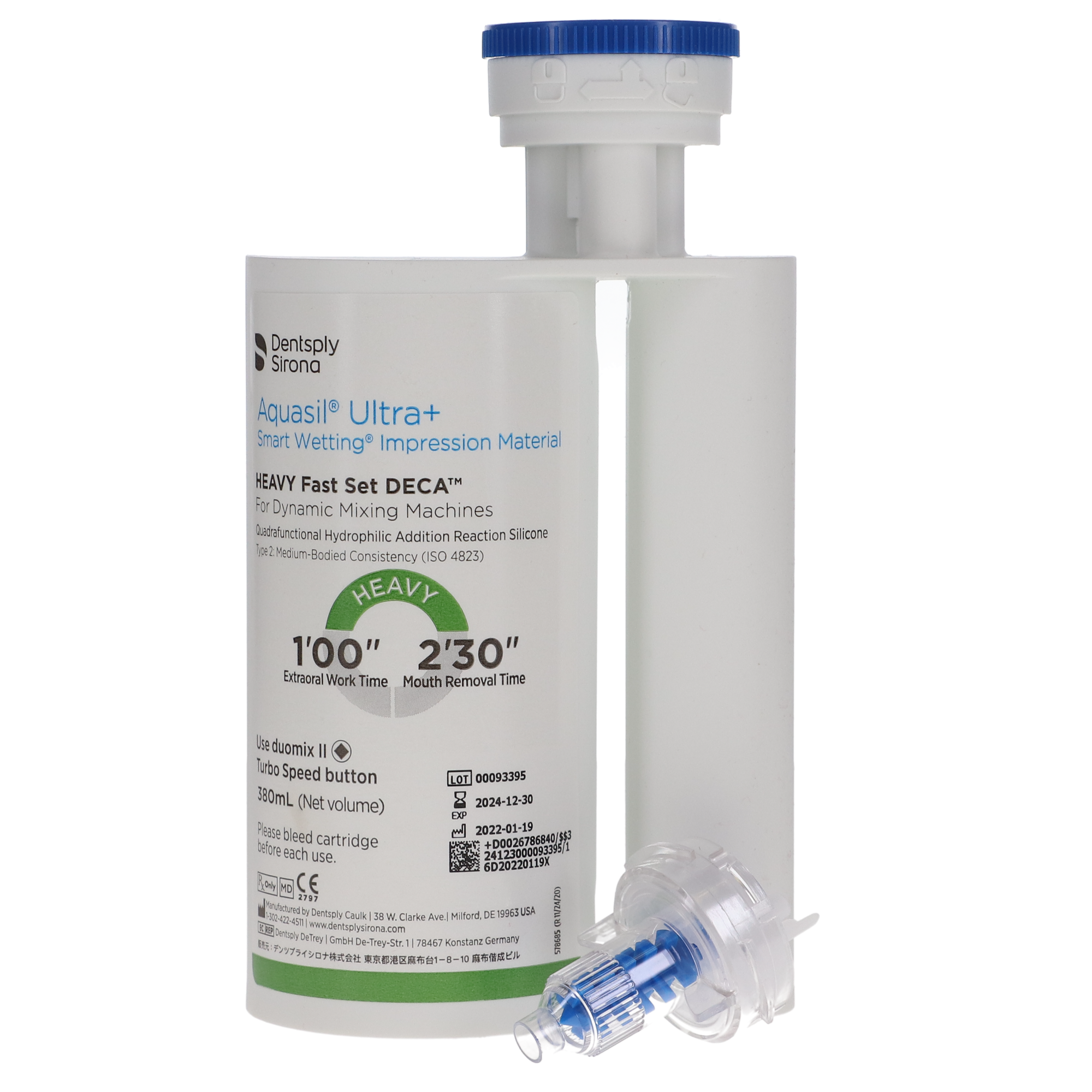 Aquasil Ultra DECA VPS Impression Material, Standard Pack, Heavy Body, Fast Set, 380 ml, Mint, Light Green, 2/Pk, 678684 product image