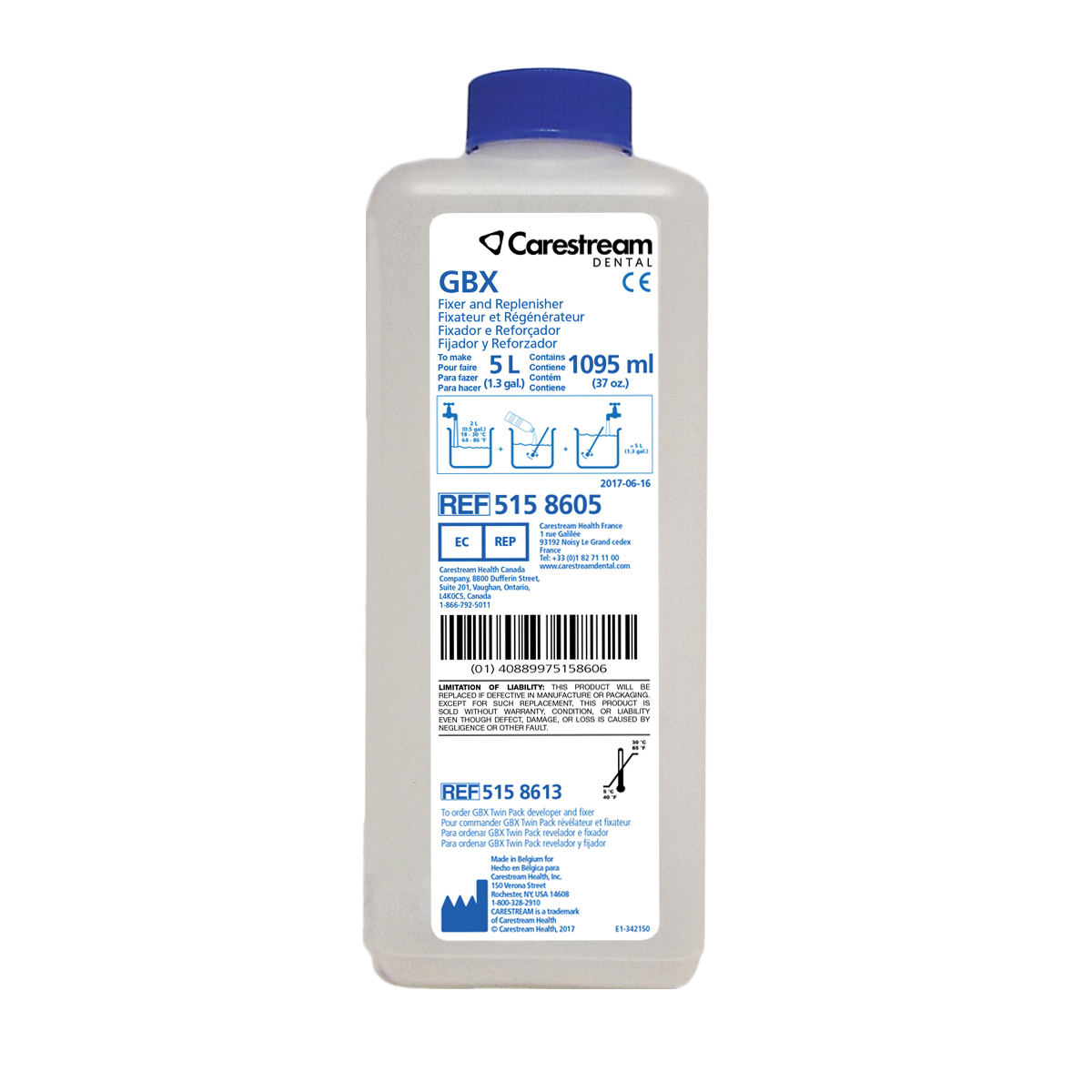 GBX Fixer and Replenisher, 5 L, 1/Pk product image