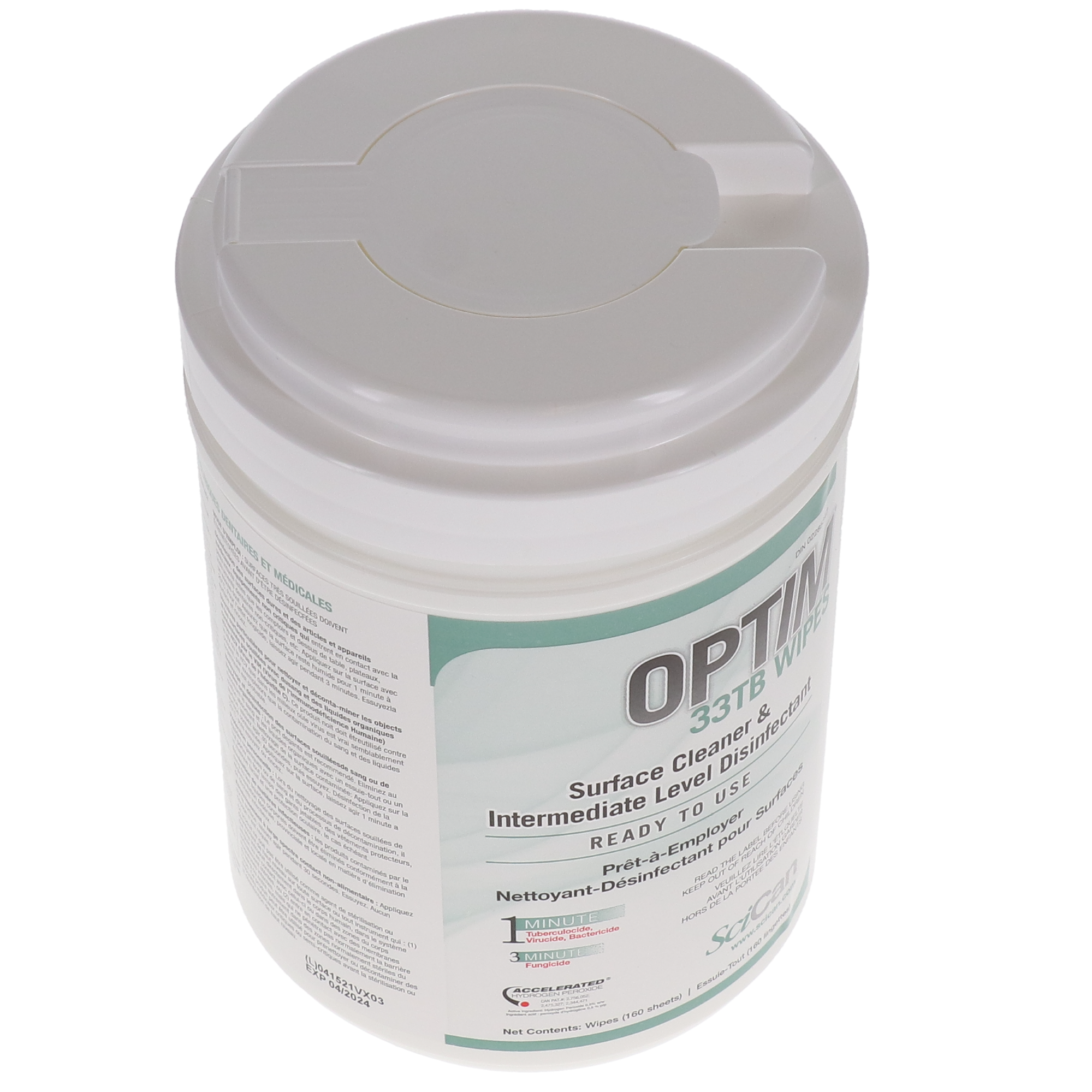 Optim 33TB, Disinfectant Wipes, Unscented, 160/Pk, SCI33W12 thumbnail 2
